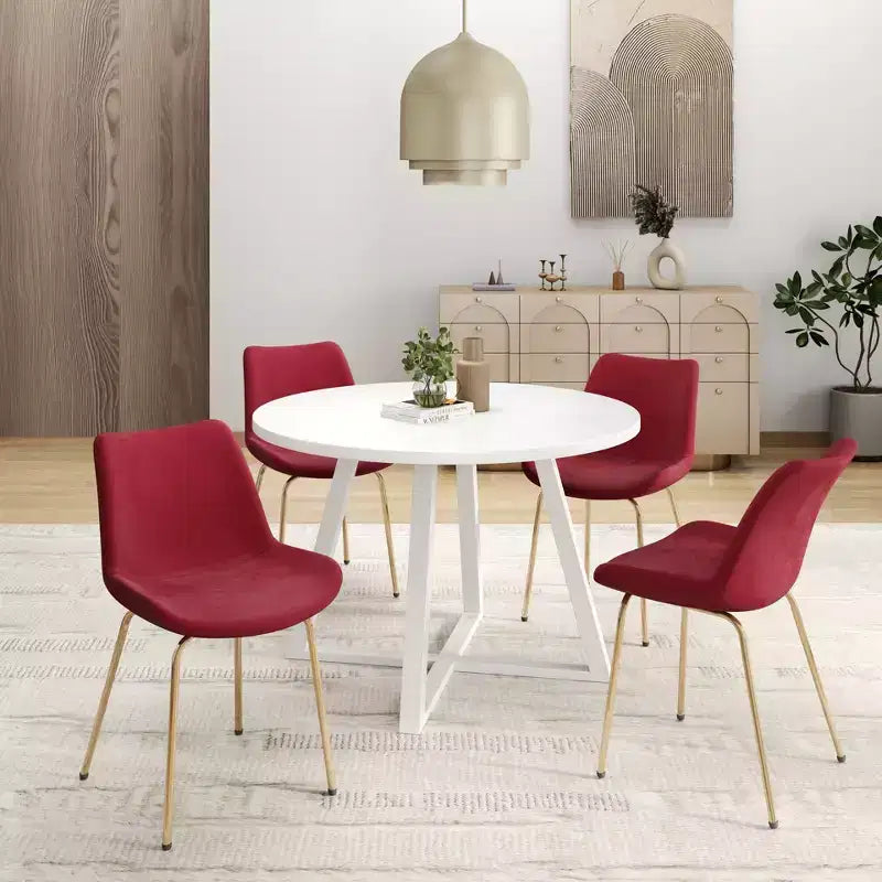 Set da pranzo rotondo Avant di Roundhill Furniture, tavolo da pranzo rotondo con 4 sedie laterali, 5 pezzi