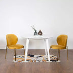Roundhill Furniture Set da pranzo contemporaneo Amoa, tavolo da pranzo rotondo bianco con 2 sedie, 3 pezzi