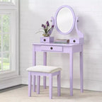 Set Toeletta e Sgabello Moniya in Legno Viola