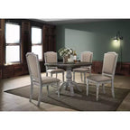 Set da pranzo Roundhill Furniture Iris in legno, bianco anticato, 5 pezzi