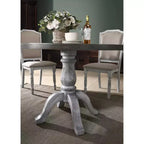 Set da pranzo Roundhill Furniture Iris in legno, bianco anticato, 5 pezzi