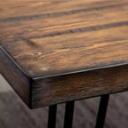 Set da pranzo industriale Roundhill Furniture Aryven di 7 pezzi, marrone anticato