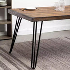 Set da pranzo industriale Roundhill Furniture Aryven di 7 pezzi, marrone anticato