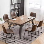 Set da pranzo industriale Roundhill Furniture Aryven di 7 pezzi, marrone anticato