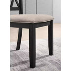 Roundhill Furniture Arroyo Set da pranzo, tavolo da pranzo a forcina con 4 sedie con schienale a croce, nero intenso, 5 pezzi