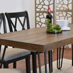 Roundhill Furniture Arroyo Set da pranzo, tavolo da pranzo a forcina con 4 sedie con schienale a croce, nero intenso, 5 pezzi