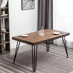Roundhill Furniture Arroyo Set da pranzo, tavolo da pranzo a forcina con 4 sedie con schienale a croce, nero intenso, 5 pezzi