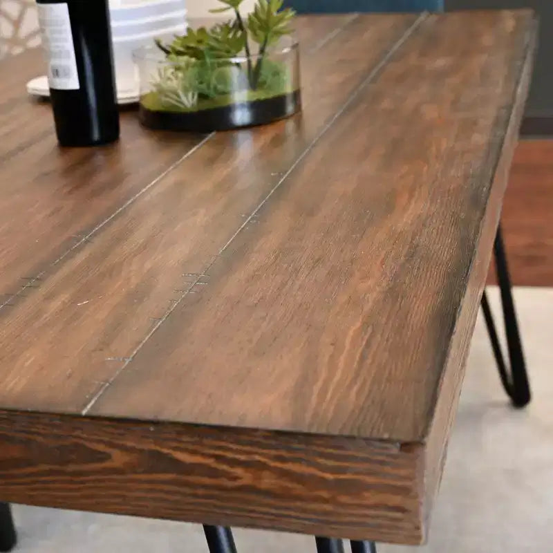 Roundhill Furniture Arroyo Set da pranzo, tavolo da pranzo a forcina con 4 sedie con schienale a croce, nero intenso, 5 pezzi
