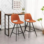 Sgabelli da bar in tessuto Porth di Roundhill Furniture, 71,75 cm, colore arancione, set da 2