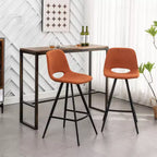 Sgabelli da bar in tessuto Porth di Roundhill Furniture, 71,75 cm, colore arancione, set da 2