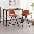 Sgabelli da bar in tessuto Porth di Roundhill Furniture, 71,75 cm, colore arancione, set da 2