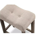 Sgabelli a sella imbottiti con bottoni Roundhill Furniture Sora, altezza bancone, set da 2, tortora