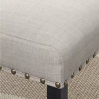 Sgabelli da bancone Roundhill Furniture Biony in tessuto con finiture borchiate, Tan, Set da 2