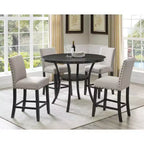 Sgabelli da bancone Roundhill Furniture Biony in tessuto con finiture borchiate, Tan, Set da 2