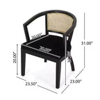 Christopher Knight Home Delwood Set da Pranzo Espandibile Tradizionale a 7 Pezzi in Legno, Tessuto e Rattan