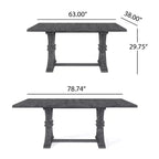 Christopher Knight Home Delwood Set da Pranzo Espandibile Tradizionale a 7 Pezzi in Legno, Tessuto e Rattan
