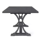 Christopher Knight Home Delwood Set da Pranzo Espandibile Tradizionale a 7 Pezzi in Legno, Tessuto e Rattan