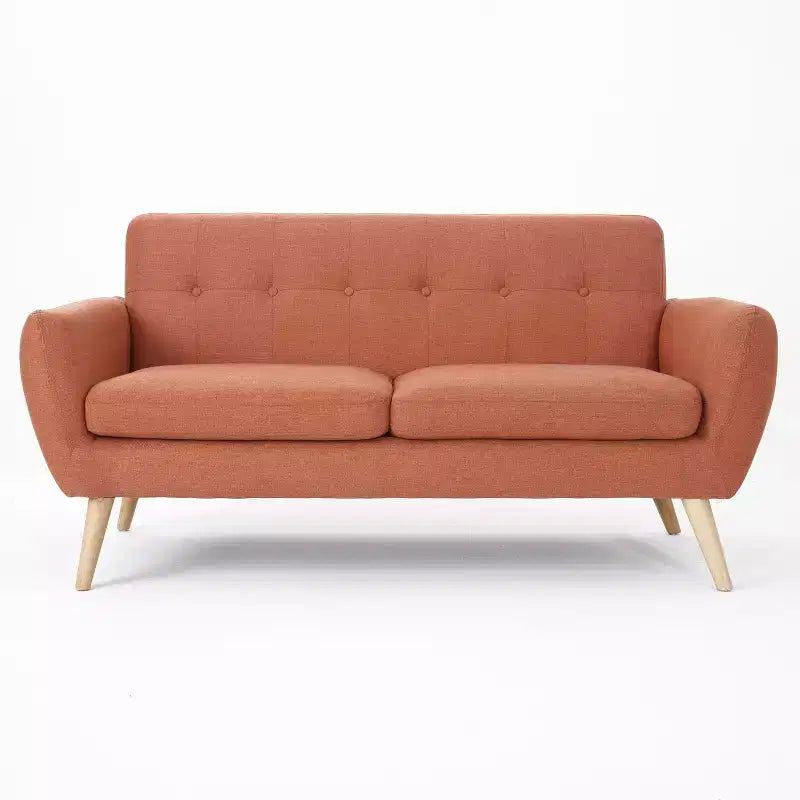 Divano GDFStudio Sheena Mid-Century Modern a 2 posti, imbottito e capitonné, 67,25 pollici