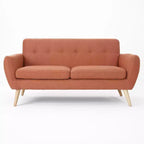 Divano GDFStudio Sheena Mid-Century Modern a 2 posti, imbottito e capitonné, 67,25 pollici