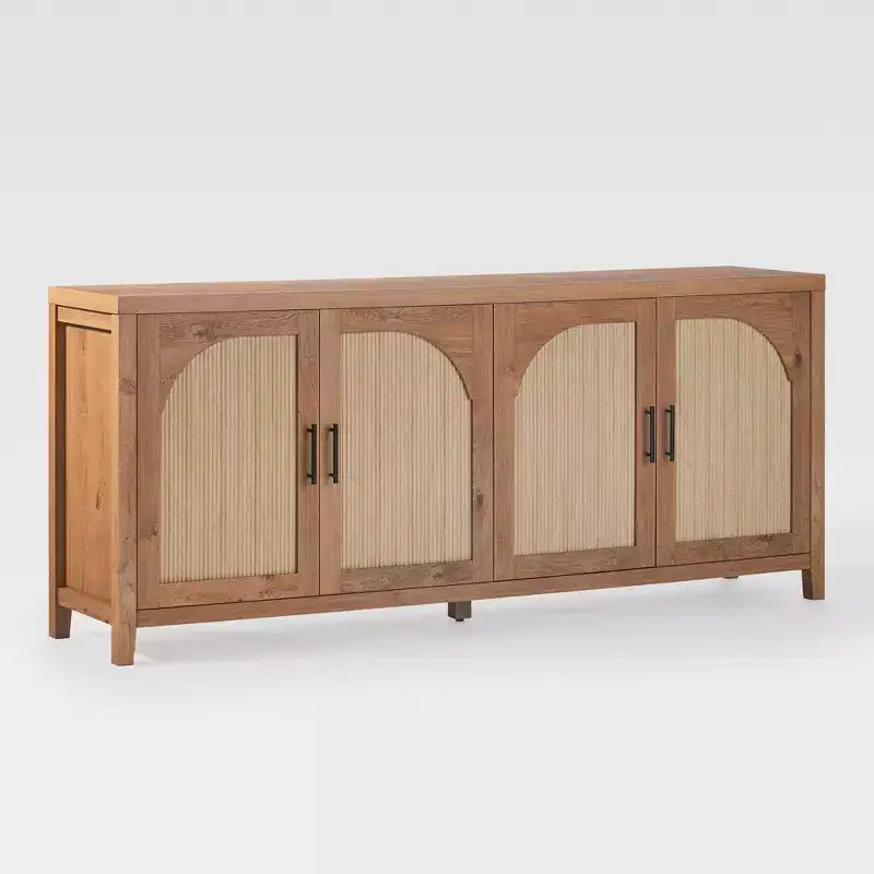 Saracina Home Madia Moderna Scanalata 70" con Ante Arcate