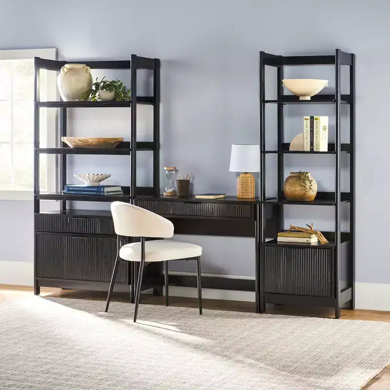 Saracina Home Scrivania Transitoria 3 pezzi con 1 Libreria Stretta e 1 Libreria Larga