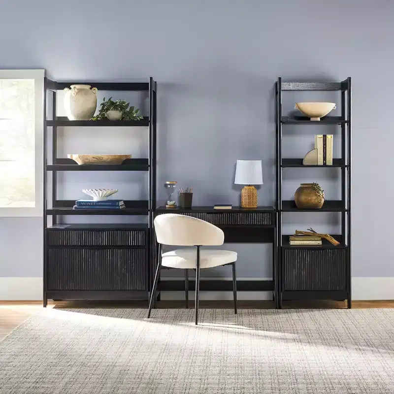 Saracina Home Scrivania Transitoria 3 pezzi con 1 Libreria Stretta e 1 Libreria Larga