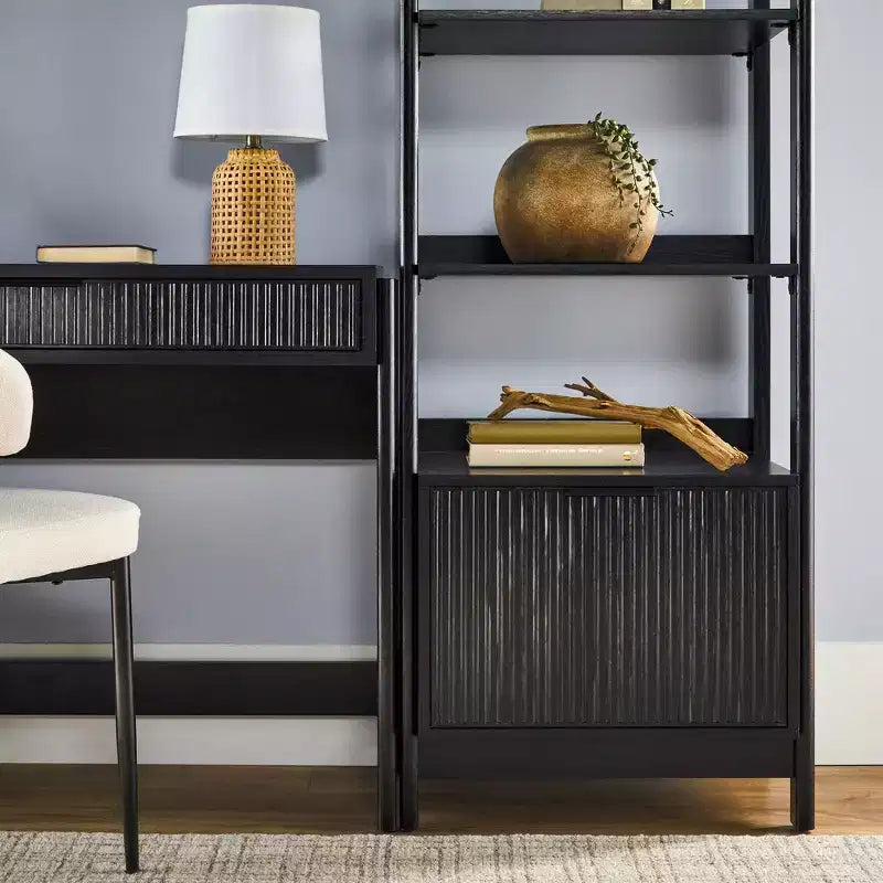 Saracina Home Scrivania Transitoria 3 pezzi con 1 Libreria Stretta e 1 Libreria Larga