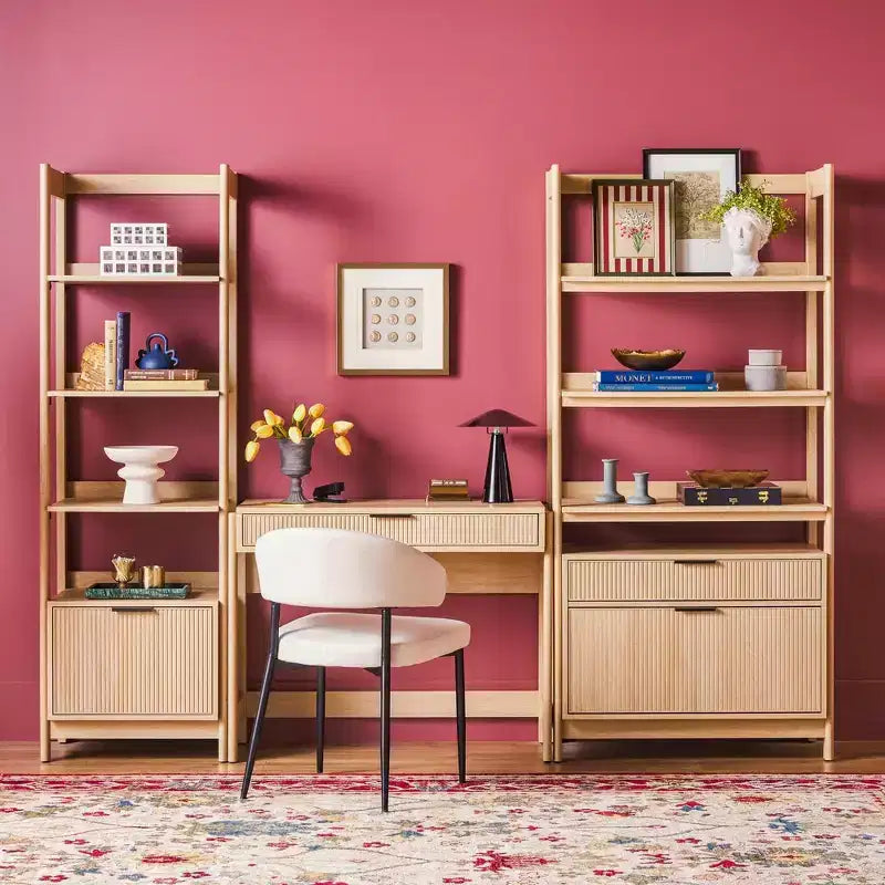 Saracina Home Scrivania Transitoria 3 pezzi con 1 Libreria Stretta e 1 Libreria Larga