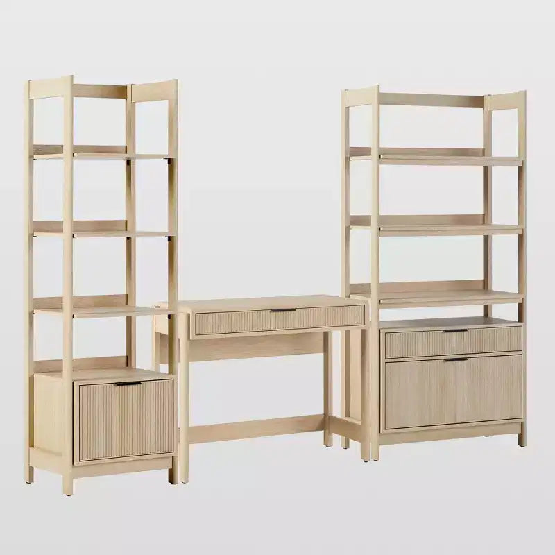 Saracina Home Scrivania Transitoria 3 pezzi con 1 Libreria Stretta e 1 Libreria Larga