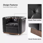 Poltrona girevole in vera pelle Frankie Modern | HULALA HOME