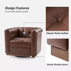 Poltrona girevole in vera pelle Frankie Modern | HULALA HOME
