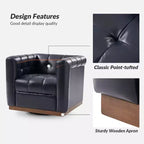 Poltrona girevole in vera pelle Frankie Modern | HULALA HOME