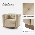Poltrona girevole in vera pelle Frankie Modern | HULALA HOME