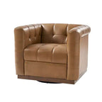 Poltrona girevole in vera pelle Frankie Modern | HULALA HOME