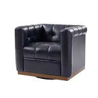 Poltrona girevole in vera pelle Frankie Modern | HULALA HOME