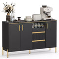 VASAGLE Buffet Cabinet with Storage, Sideboard Storage Cabinet, Kitchen Cabinet with Drawers, Adjustable Shelf, Tray, Ink Black