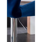 Roundhill Furniture Sgabello da bar Breni, girevole e regolabile in altezza, trapuntato in velluto effetto diamante, blu, set da 2