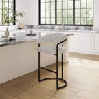 Sgabello da bar moderno rivestito in similpelle Manhattan Comfort Augusta