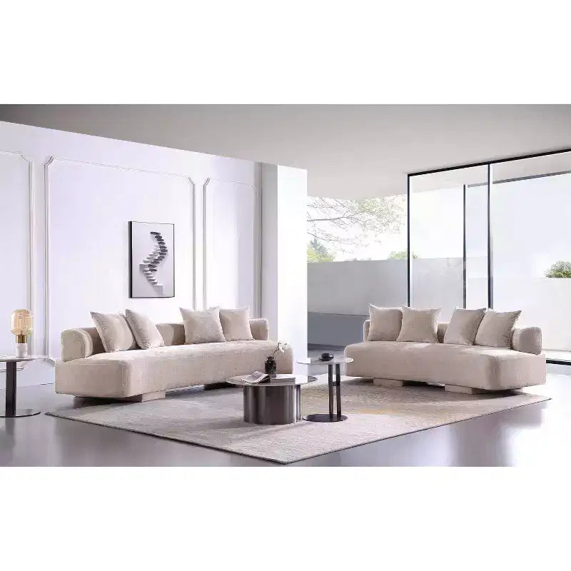 Manhattan Comfort Set Divano Verandah Chenille Imbottito 2 pz da 112" e Divano da 90.6"
