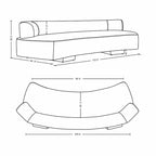 Manhattan Comfort Set Divano Verandah Chenille Imbottito 2 pz da 112" e Divano da 90.6"