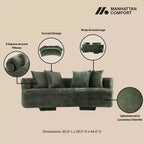 Manhattan Comfort Set Divano Verandah Chenille Imbottito 2 pz da 112" e Divano da 90.6"
