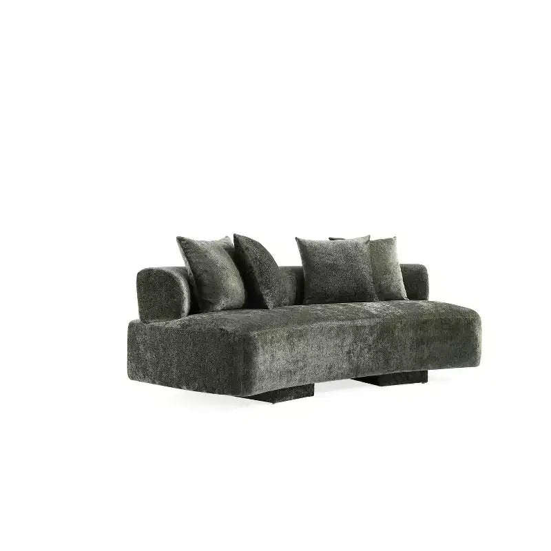Manhattan Comfort Set Divano Verandah Chenille Imbottito 2 pz da 112" e Divano da 90.6"