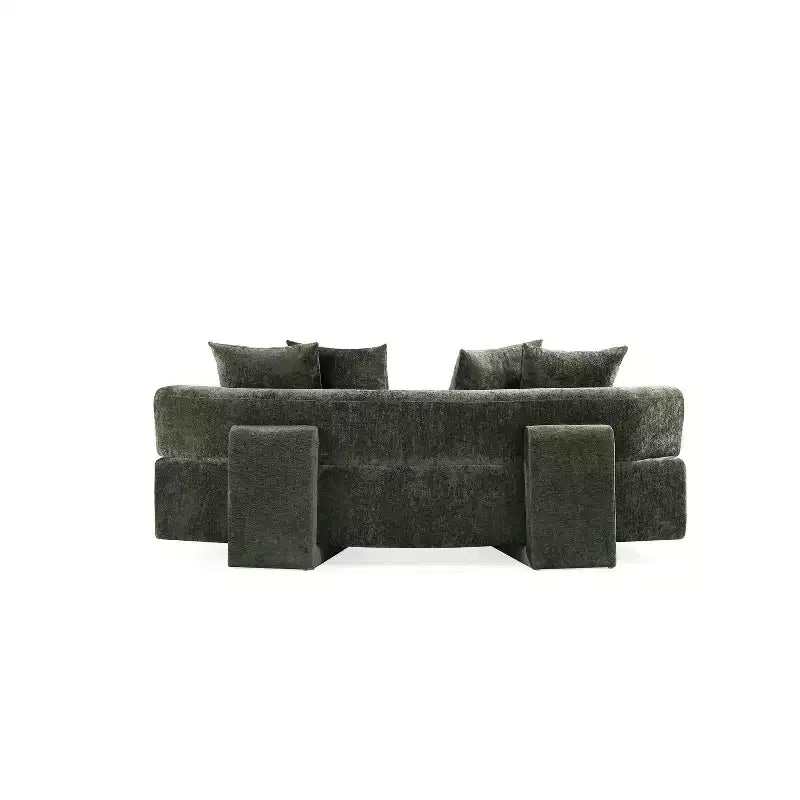 Manhattan Comfort Set Divano Verandah Chenille Imbottito 2 pz da 112" e Divano da 90.6"