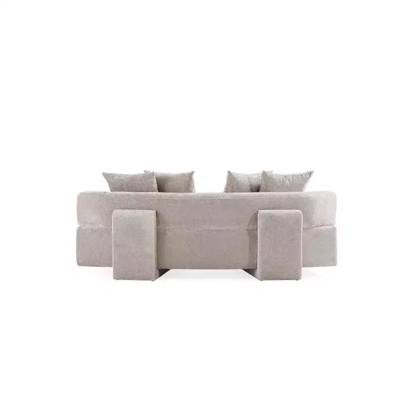 Manhattan Comfort Set Divano Verandah Chenille Imbottito 2 pz da 112" e Divano da 90.6"