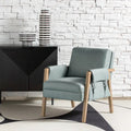 Poltrona in similpelle stile rustico con gambe in legno massello