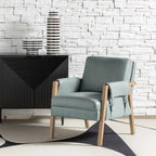 Poltrona in similpelle stile rustico con gambe in legno massello