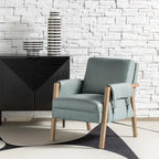 Poltrona in similpelle stile rustico con gambe in legno massello