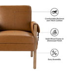 Poltrona in similpelle stile rustico con gambe in legno massello