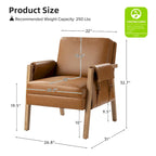 Poltrona in similpelle stile rustico con gambe in legno massello