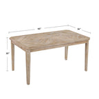 Set da pranzo minimalista in rovere da 60 cm a 6 pezzi (1 tavolo da pranzo + 4 sedie imbottite + 1 panca)